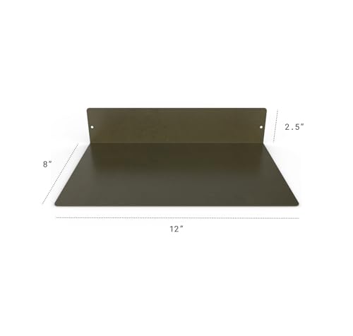 Made in USA Linear Floating Shelf (12-inch X 8-inch Forged Raw Steel)