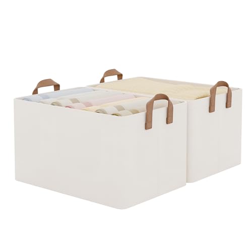 Closet Storage Baskets (Natural Color / 19" L x 13 ¼" W x 11" H)