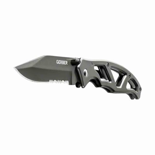 Gear Paraframe I EDC Folding Pocket Knife (0.5" / Paraframe I (Serrated Edge - Gray))