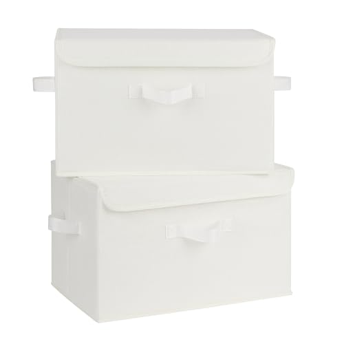 Memory Keepsake Storage Box (Ivory White / Large-2 Pack)