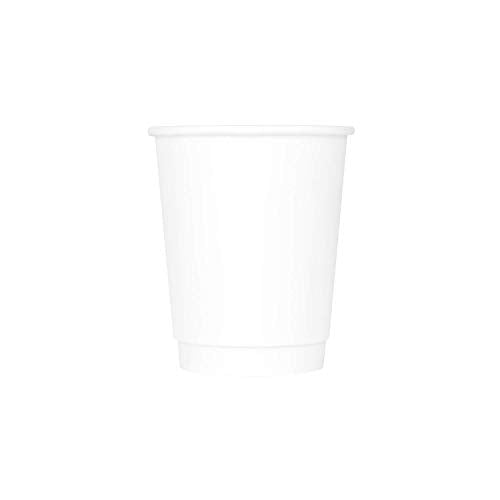 8 oz Double Wall Insulated Coffee Cup [500 Count] White Disposable Paper Hot Cup (8 OZ / Insulated - White)