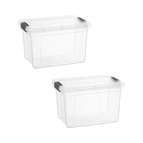 2.5 Quart Clear Plastic Storage Boxes with Lids (2.4 Quart)