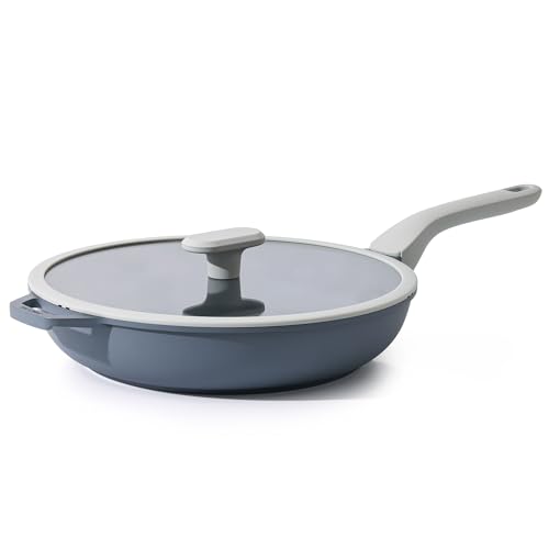 Nonstick Ceramic Frying Pan with Lid (12" W/Lid / Gray)