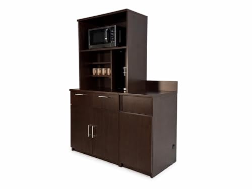 Compact Hutch Cabinet with Door Storage (54" W – Door + Trash + Hutch)