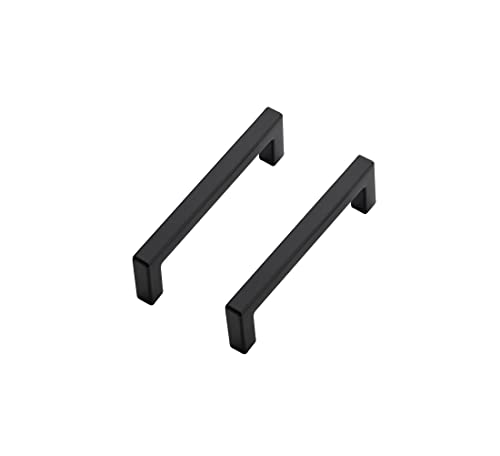 Matte Black Cabinet Handles Solid Cabinet Pulls 3 (Black / Flat Black 3-1/2'' Hole Center)