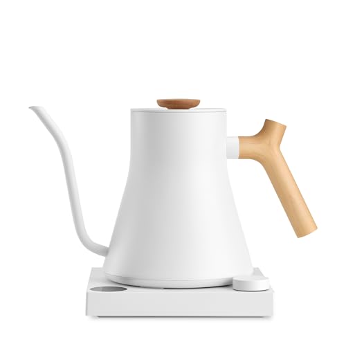 Stagg EKG Pro Gooseneck Electric Kettle (Matte White with Maple Wood Handle / EKG Pro)