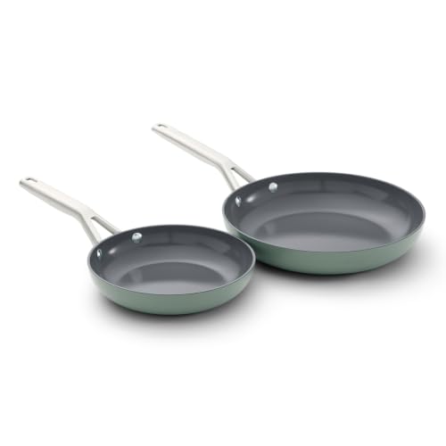 Ceramic Nonstick 8" and 10" Frying Pan Set (Silver Ash)