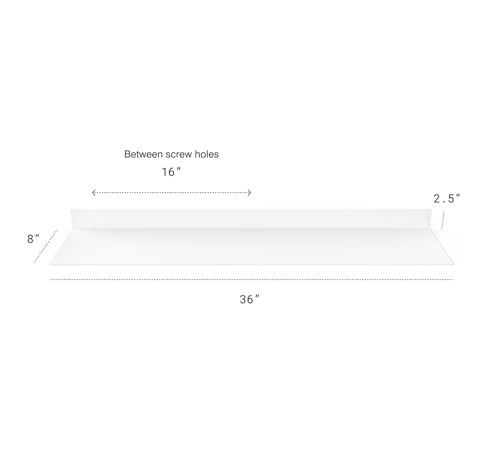 Linear Floating Shelf (36-inch X 8-inch White)