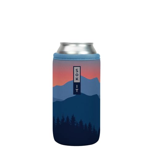 CanSok Sleeve for Beer & Soda Insulated Neoprene Cover (Blue Ridge / 16oz Can Sleeve)