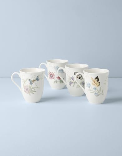 Butterfly Meadow Porcelain Mug Set for 4 (Mugs, Set of 4)