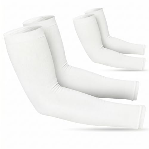 Women’s Cooling Arm Sleeves (2 Pairs: White / One Size)