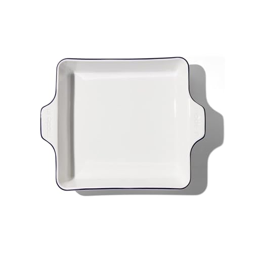Cookware Square Baking Dish (Porcelain w/ Navy Rim)