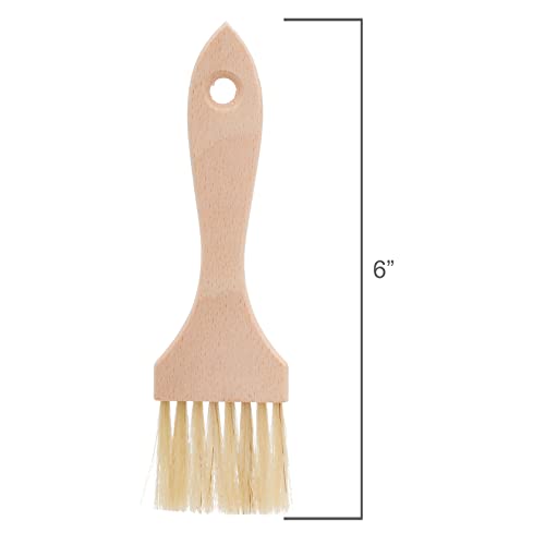 Natural Horsehair Flat Pastry Brush with Untreated Beechwood Handle (Single Unit)