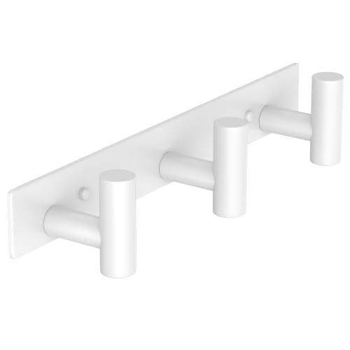 Wall Mounted Coat Rack (White / 3 "T" Hooks, 1PACK)