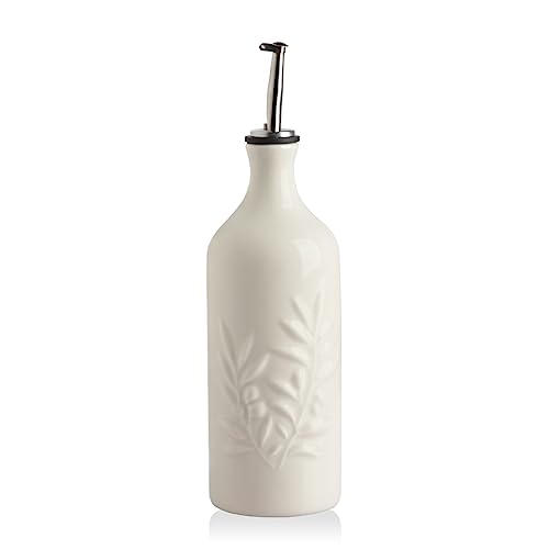 Sweejar Ceramic Olive Oil Dispenser Bottle (Beige / 20 oz, Set of 1)