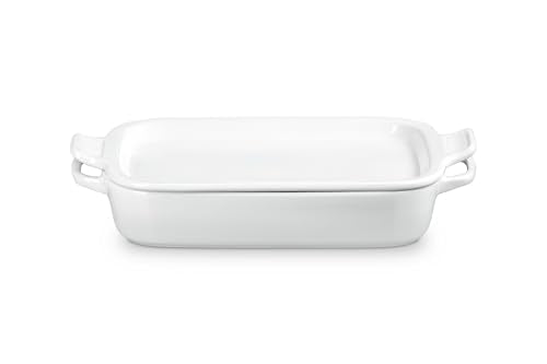 Stoneware Rectangular Dish with Platter Lid (White)