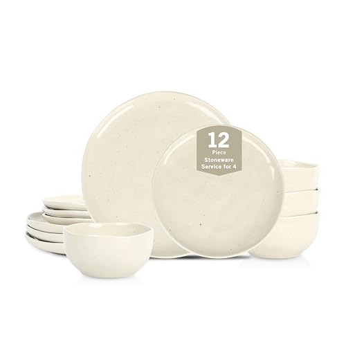 Mirella 12 Piece Stoneware Dinnerware Set (Beige / 12-Piece - Service for 4)