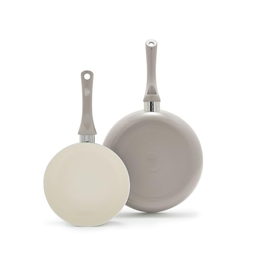 2 Piece 8" & 10" (8" and 10" Frying Pan Skillet Set / Light Gray)