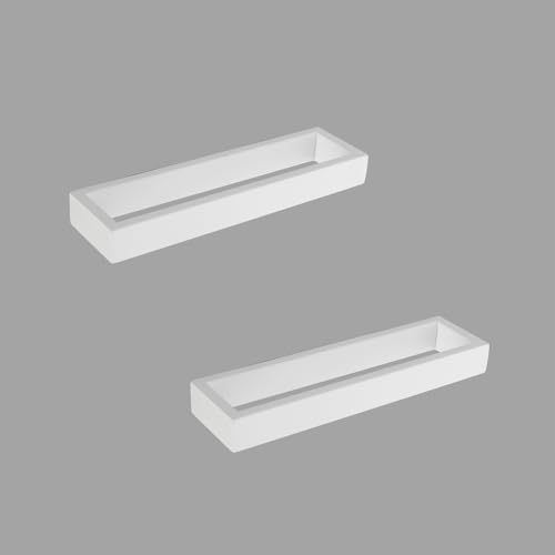 Bath Towel Holder Stainless Steel Towel Hanger Wall Mount Towel Ring for Bathroom 2 Pack (White)