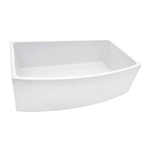 33 in White Bow (33 Inch - Curved - Single Bowl)