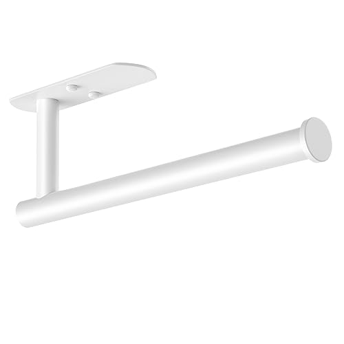 Self Adhesive Paper Towel Holder Under Cabinet Mount (White / 1 Pack)