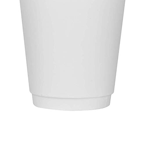 12 oz Double Wall Insulated Coffee Cup [500 Count] White Disposable Paper Hot Cup (12 OZ / Insulated - White)