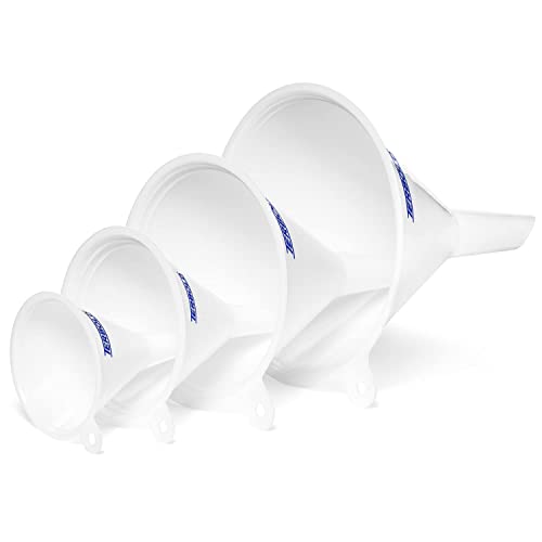 4pc Funnel Nesting Set in BPA Free Plastic for Kitchen Cooking (4 Count)