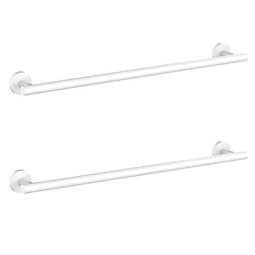 2 Pieces White Bathroom Towel Bar (White / 24inch)