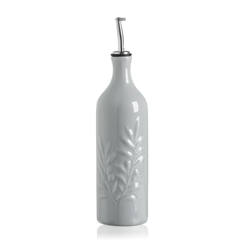 Sweejar Large Ceramic Olive Oil Dispenser Bottle (Gray / 24 oz, Set of 1)
