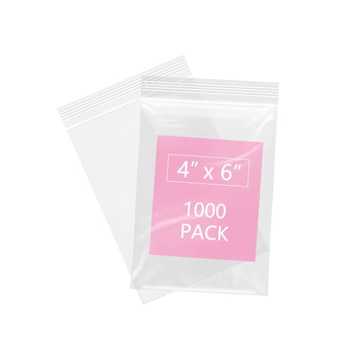 1000 Pcs 4" x 6" Clear Small Zip Bag (1000 Count)