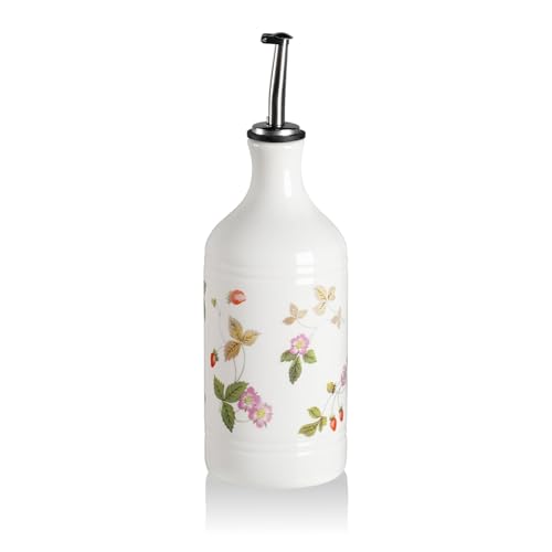 Sweejar Ceramic Olive Oil Dispenser Bottle for Kitchen (15.5 oz, Set of 1 / Strawberry)