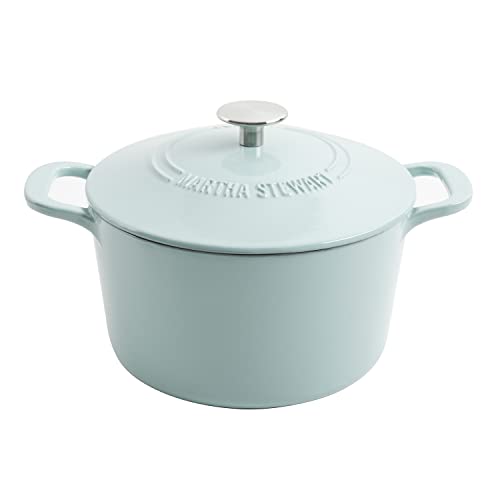 Gatwick 7 Quart Enamel Cast Iron Dutch Oven (Martha Blue / 7-Quart)