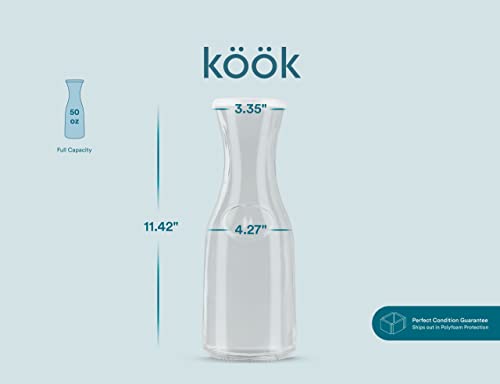 Glass Carafe Pitchers (Set of 3, 1.5 Liter)
