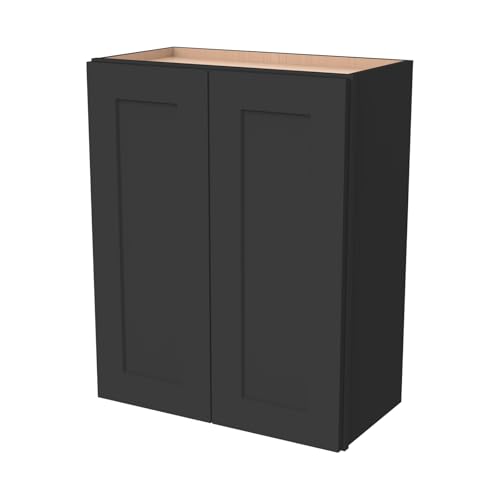 Wall Mounted Cabinet (Charcoal Black / 24" W x 12" D x 42" H)