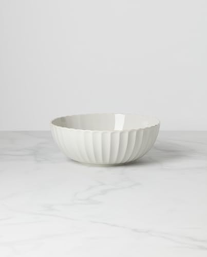French Perle Scallop Serving Bowl (Serving Bowl White / White)