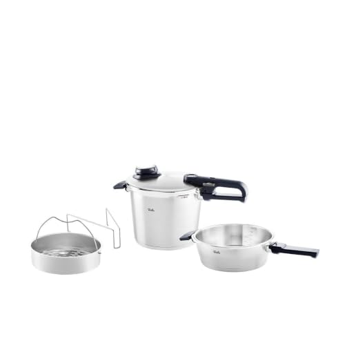 Vitavit Premium Pressure Cooker and Pressure Skillet Set (6.3 Quart Pressure Cooker + 2.6 Quart Skillet)