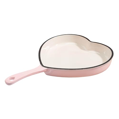 Enameled Cast Iron Heart Skillet Pan (10-Inch Skillet / Pink)
