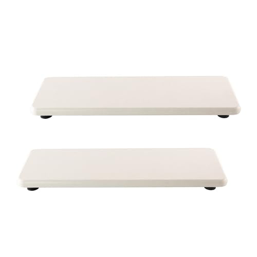 2Pcs Stone Soap Trays Water Absorbing Diatomite Coaster (White / 8.7" x 3.2")