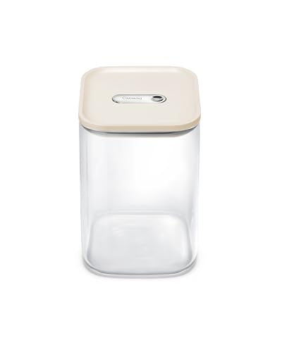 4 qt Glass Airtight Food Storage Container with Lid (Cream / 4qt Container)