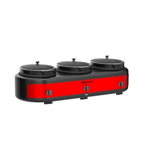 EWMST 325R Triple Slow Cooker Buffet Server (Red)