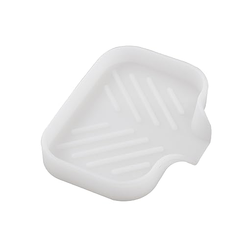 Silicone Soap Dish with Drain Spout (Translucent / S(4.9"×3.2"))