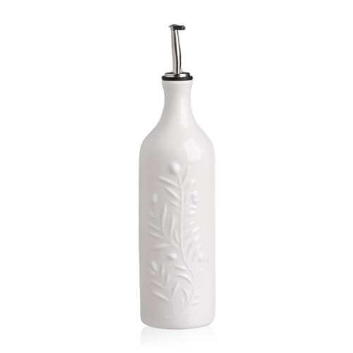 Sweejar Large Olive Oil Dispenser Bottle (White / Patterned styles)