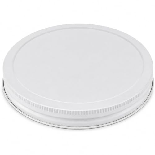 Half Gallon Glass Large Mason Jar Wide Mouth with Airtight Metal Lid (White Lid / 0.5 Gallon)