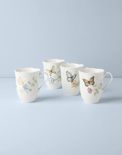 Butterfly Meadow Porcelain Mug Set for 4 (Mugs, Set of 4)