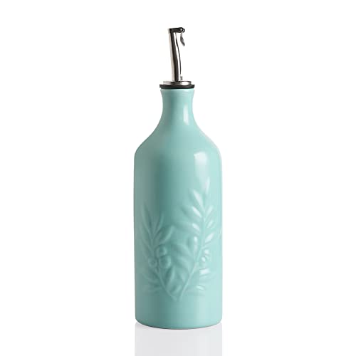 Sweejar Ceramic Olive Oil Dispenser Bottle (Turquoise / 20 oz, Set of 1)