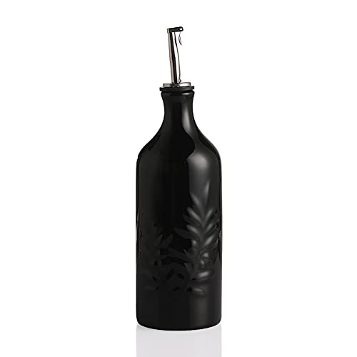 Sweejar 20 Oz Ceramic Oil Dispenser Bottle (Black / 20 oz, Set of 1)