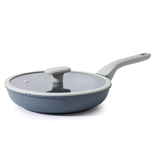 Nonstick Ceramic Frying Pan with Lid (8" W/Lid / Gray)