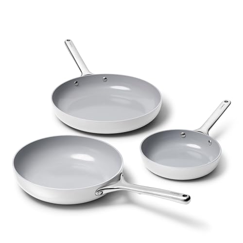 Non Stick Ceramic Coated Fry Pan Trio (Gray / 3-pc Set)
