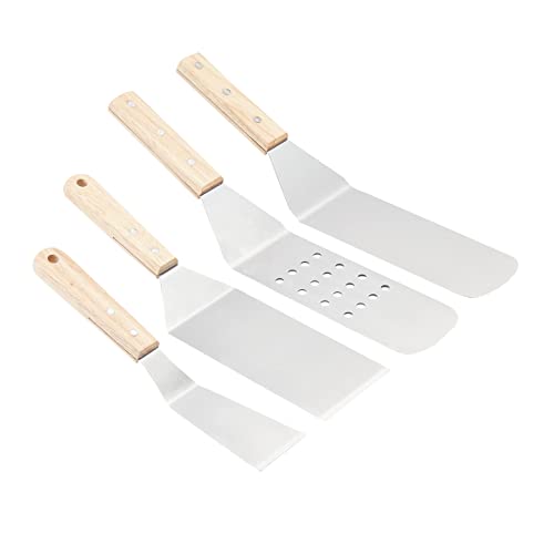 4 Piece Stainless Steel BBQ Grilling Tool Set for Outdoor Cooking (4 Count)