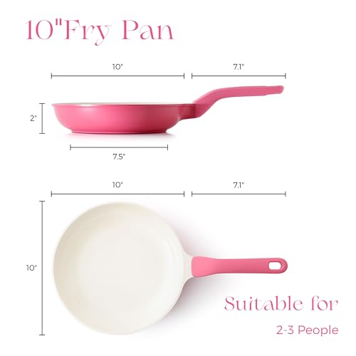 Nonstick Ceramic Frying Pan (10 Inch / Raspberry Red)